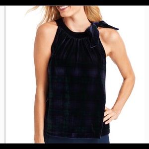 Vineyard Vines velvet plaid top